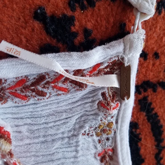 Free People Mini Dress Embroidered Boho Sunrise Tunic XS - Picture 2 of 11